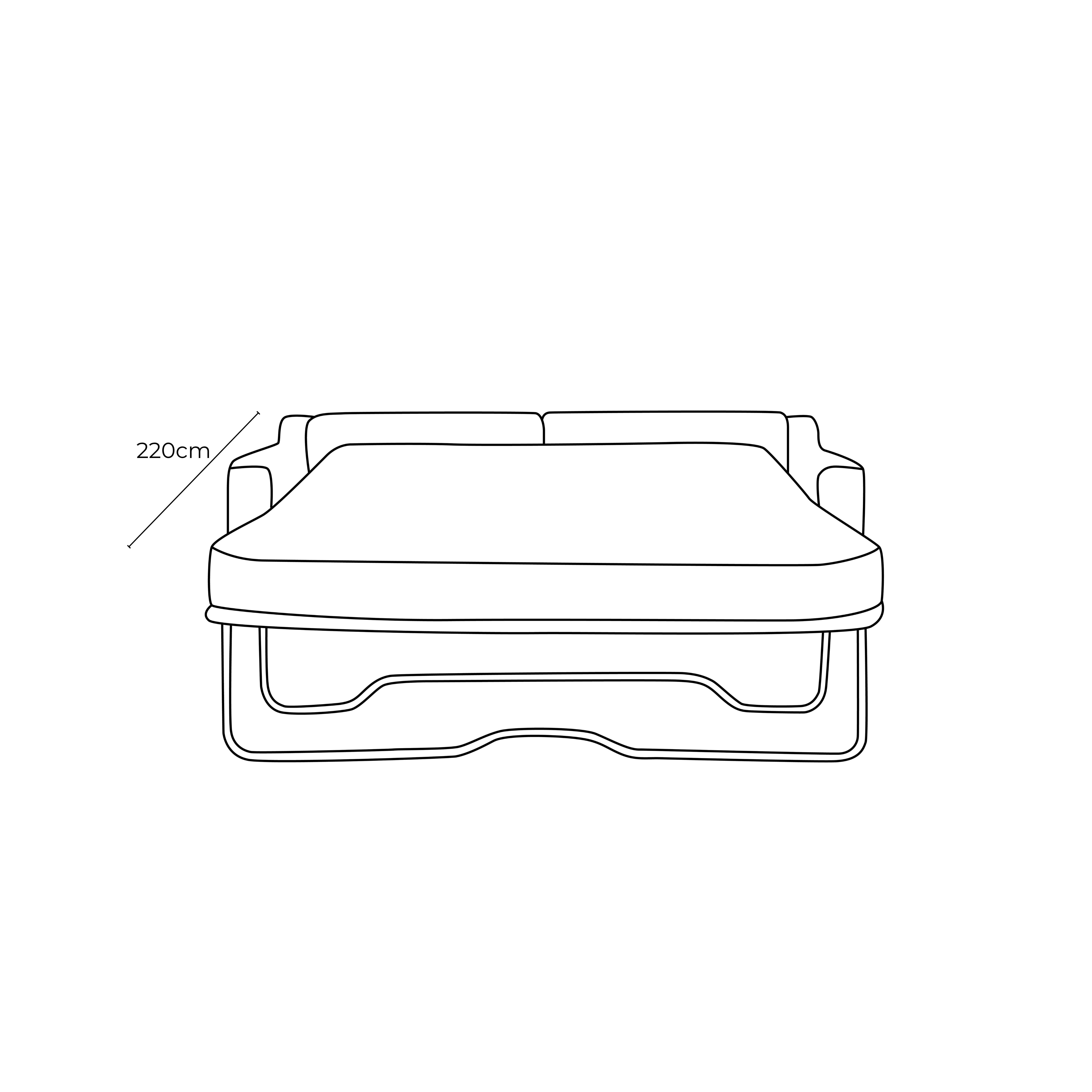 Oliver Fabric 2 Seat Sofa Bed