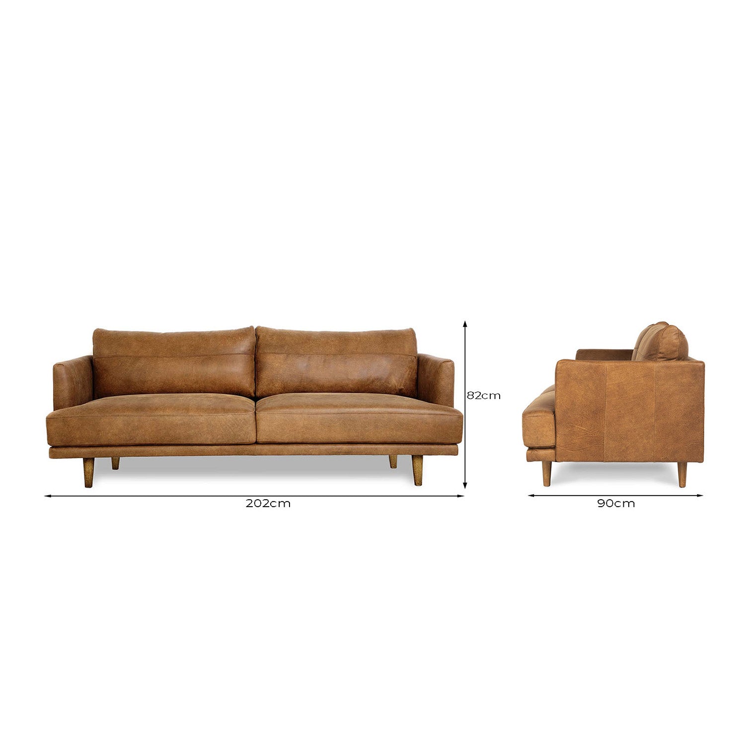 Ruby Leather 3 Seat Sofa