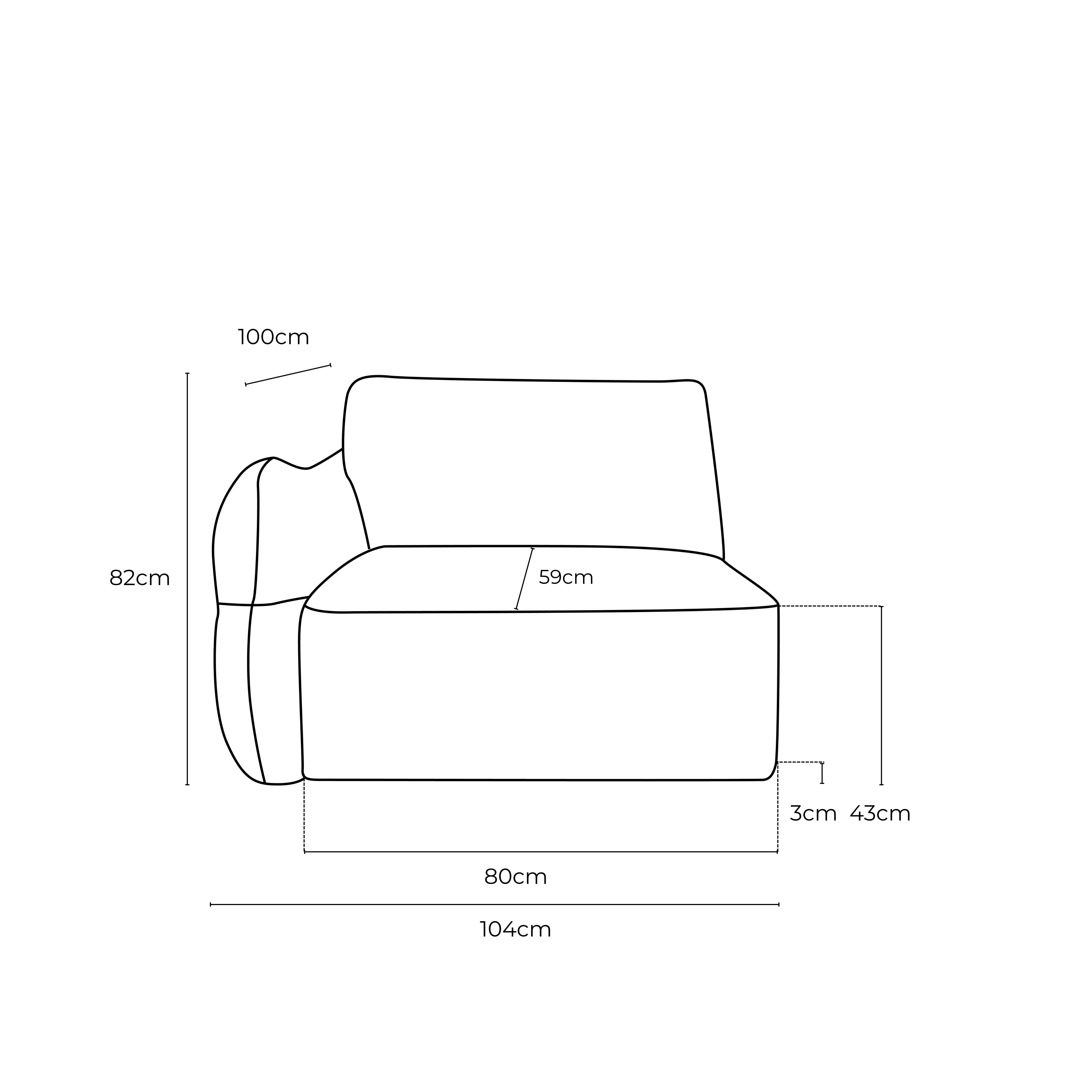 Saxon Fabric 1.5 LAF Seat Sofa