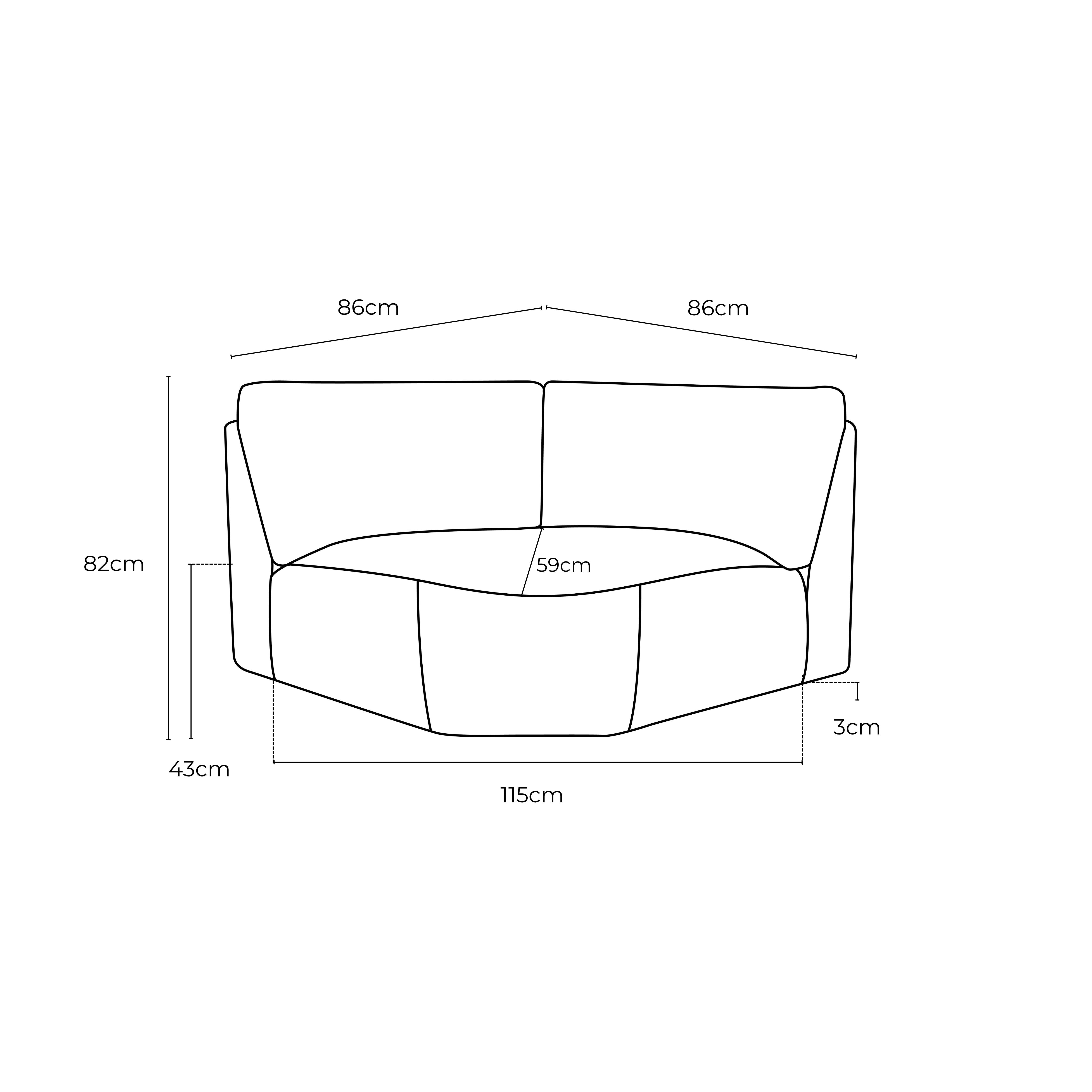 Saxon Fabric Wedge Corner