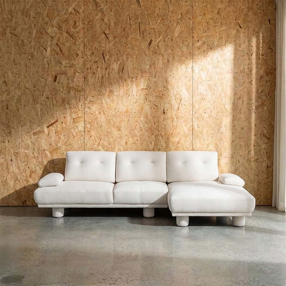 Stella Fabric Right Side Facing Chaise Lounge Sofa Bed