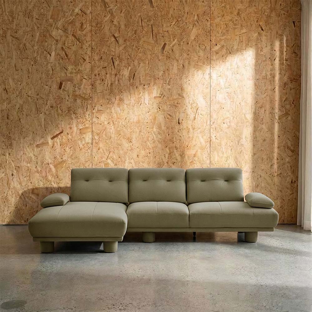 Stella Fabric Left Side Facing Chaise Lounge Sofa Bed