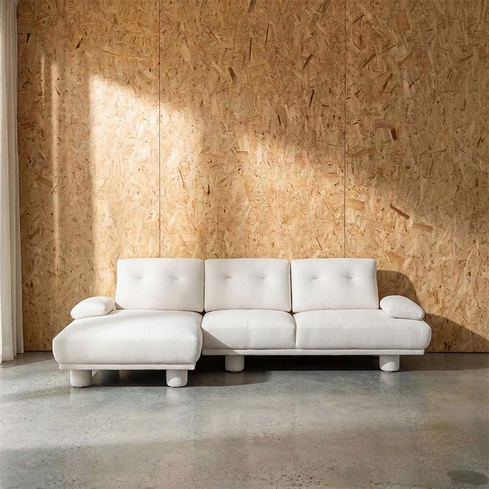Stella Fabric Left Side Facing Chaise Lounge Sofa Bed