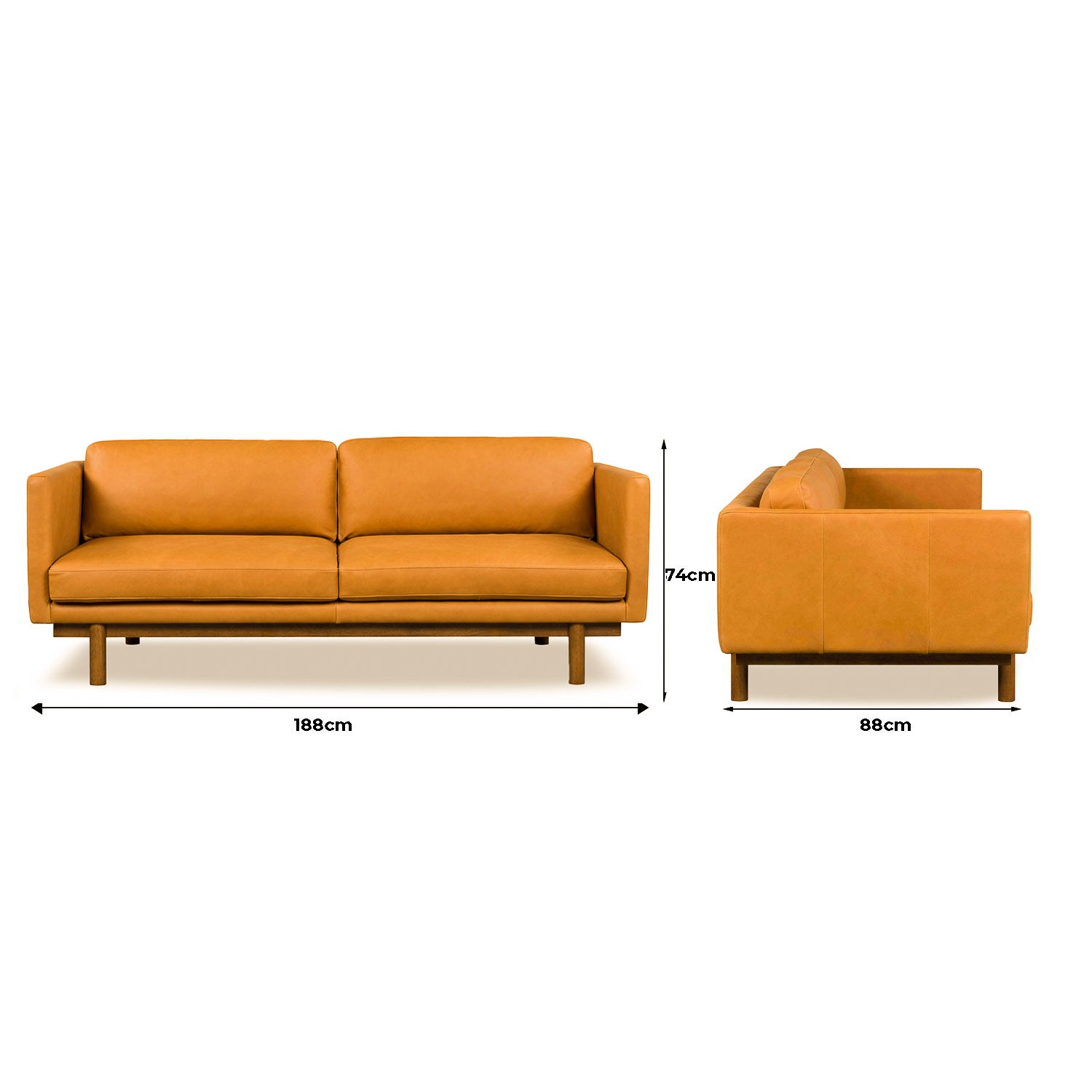 Strada Leather 2.5 Seat Sofa