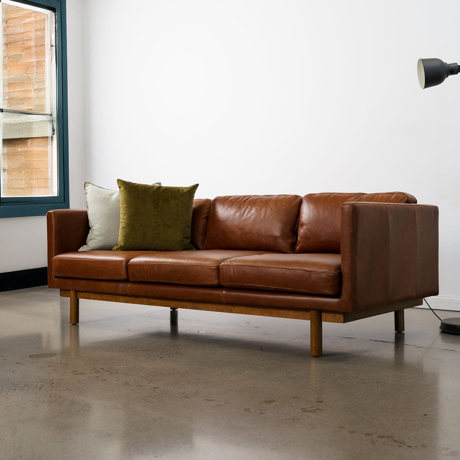 Strada Leather 3 Seat Sofa