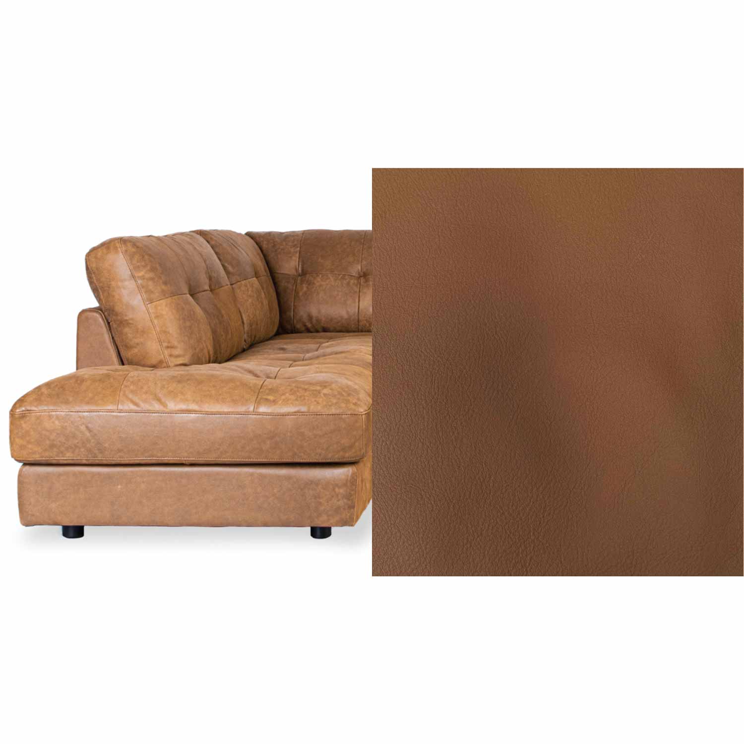 Harmony Leather Left Side Facing Chaise Lounge